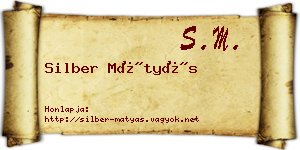 Silber Mátyás névjegykártya
