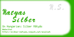 matyas silber business card